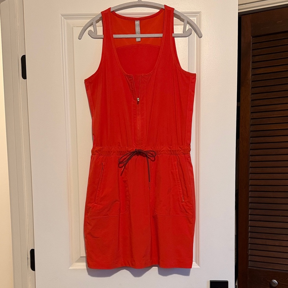 Athleta Vibrant Orange Mini Athletic Dress with Built-in shorts